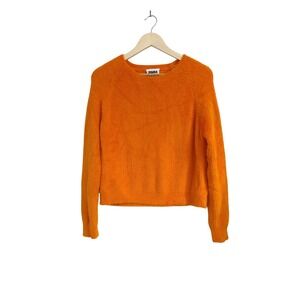 Bimba‎ Y Lola Orange Fuzzy Eyelash Knit Raglan Sweater XS
